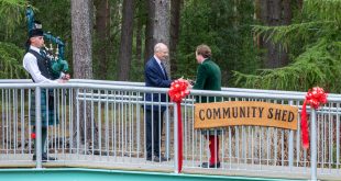 ACTIS Community Shed Opening Pipe welcome for Earl of Aboyne