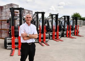 Bruce Laidlaw Operations Director at Russell Roof Tiles with new Linde Material Handling Electric Forklift Trucks