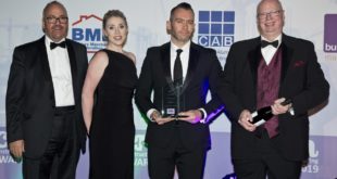 Hannah​ Liscombe Marketing Projects Manager Bulk Gareth Osborne Senior Marketing Manager and Mike Lomax Marketing Communications Manager recieve the award