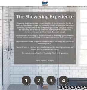 Lakes exclusive e Learning module for showering spaces