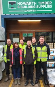 Some of the team from Howarth Timber Building Supplies Darwen branch