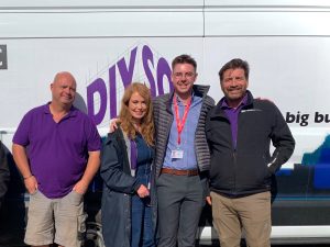 Tobermores Thomas Greening pictured with Nick Knowles and his DIY SOS Team
