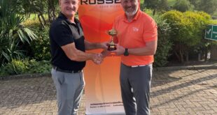 Trophy winner at Russell Roof Tiles annual charity golf tournament 2021